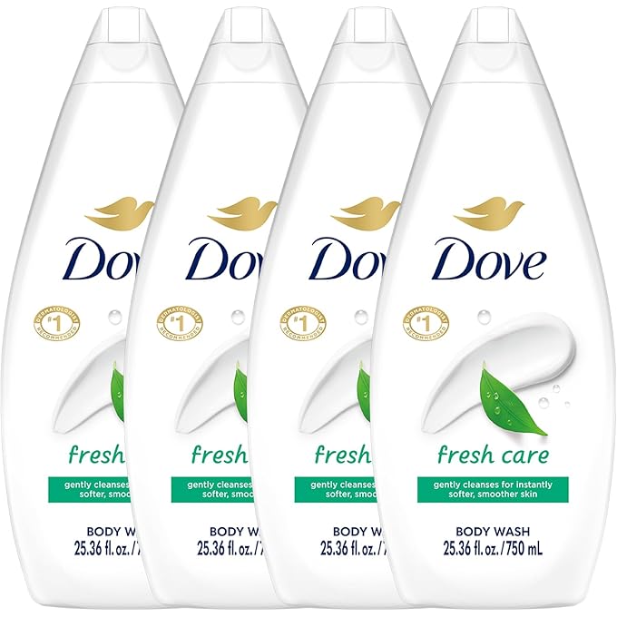 Dove Body Wash with Skin Natural Nourishers for Instantly Soft Skin and Lasting Nourishment Deep Moisture Effectively Washes Away Bacteria While Nourishing Your Skin 22 oz, 4 Count - Image 1